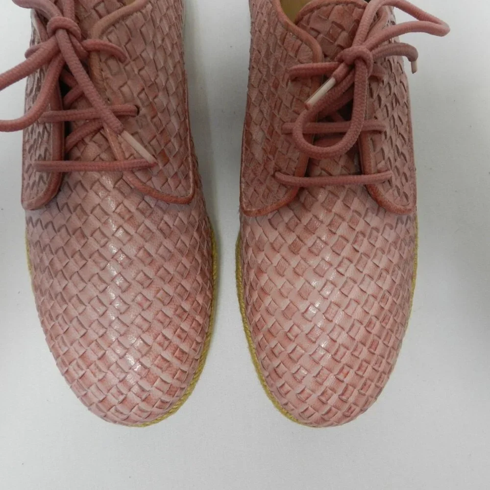 TS Woven Leather brogue oxford lace up shoes Eva sole straw trim NEW Size Sz 7